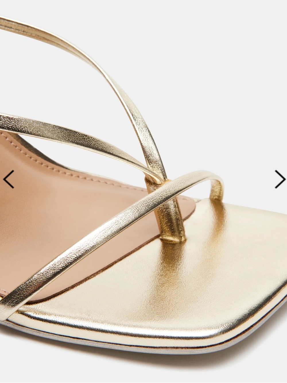 Steve Madden Annie Metallic Gold Strappy Ankle‑Tie Heels - Picture 5 of 8